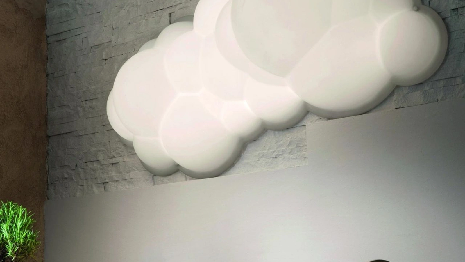 Lampada da parete in polietilene Nuvola Wall Ceiling di Nemo