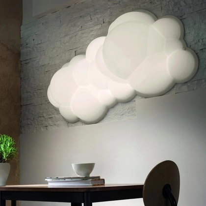 Lampada da parete in polietilene Nuvola Wall Ceiling di Nemo