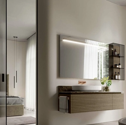 Mobile da Bagno sospeso Dolcevita 01 in rovere visone di Ideagroup