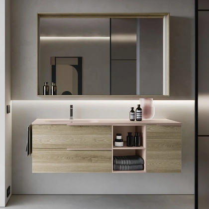 Mobile da Bagno sospeso My Time 01 in rovere polo di Ideagroup