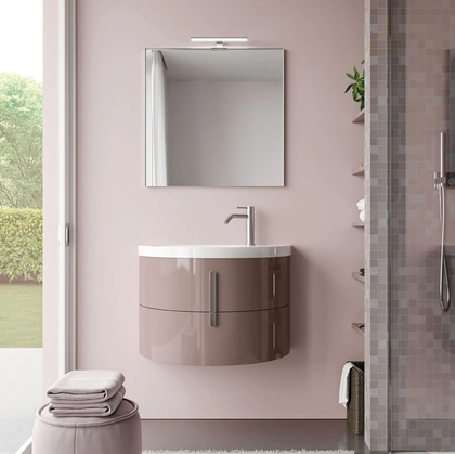 Mobile da Bagno sospeso in laccato lucido Moon 05 di Ideagroup