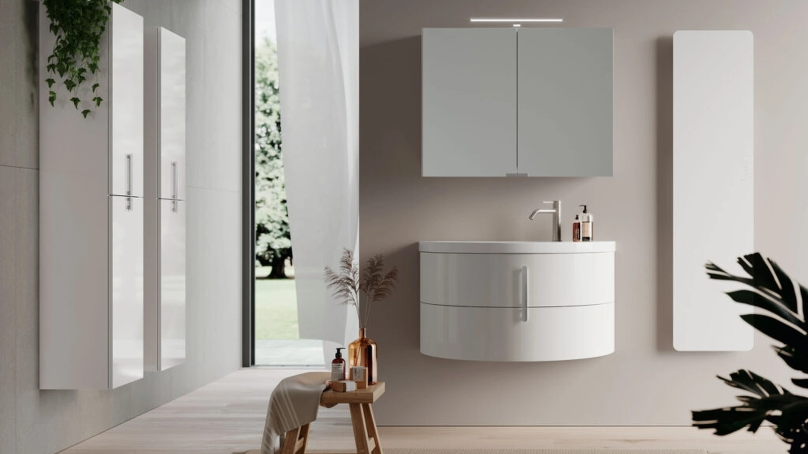 Mobile da Bagno Moon 03 finitura lucida di Ideagroup