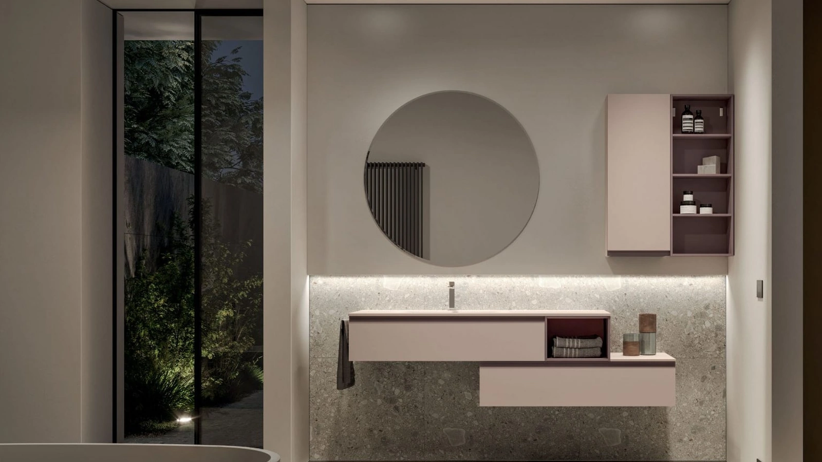 Mobile da Bagno sospeso in laccato opaco My Time 02 di Ideagroup