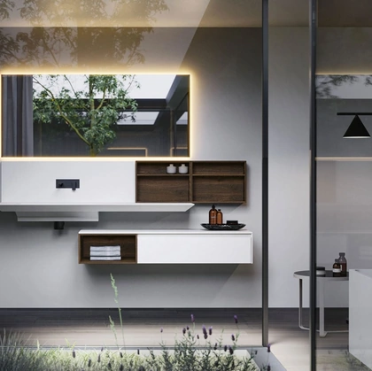 Mobile da Bagno sospeso in HPL Nyù 03 di Ideagroup