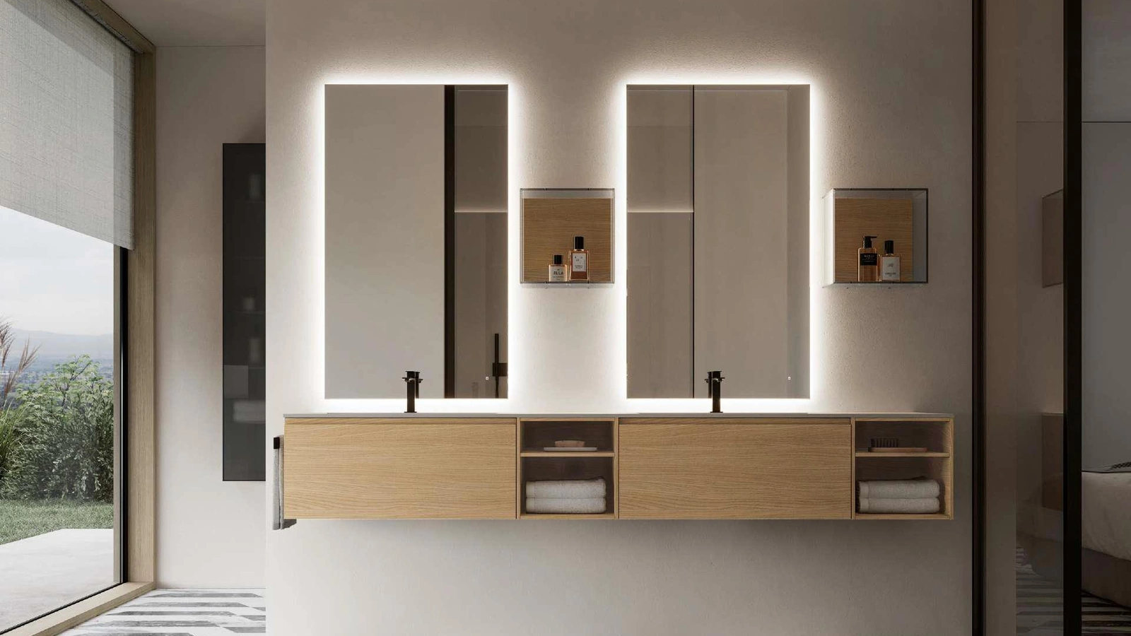 Mobile da Bagno sospeso Seventy|Form 17 in frassino naturale di Ideagroup