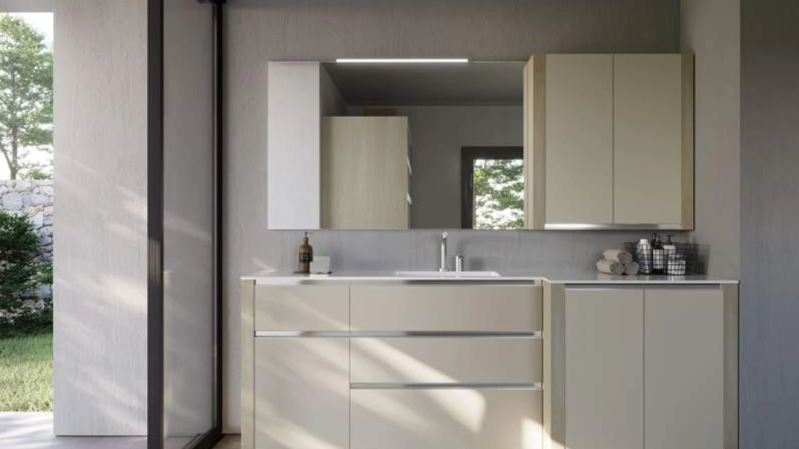 Mobile per lavanderia in laccato opaco e melaminico Olmo Spazio Time 04 di Ideagroup