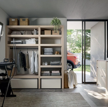 Mobile per lavanderia in laccato opaco e melaminico Olmo Spazio Time 04 di Ideagroup