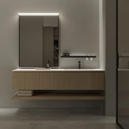 Mobile da Bagno sospeso in rovere ViaCondotti 03 di Ideagroup