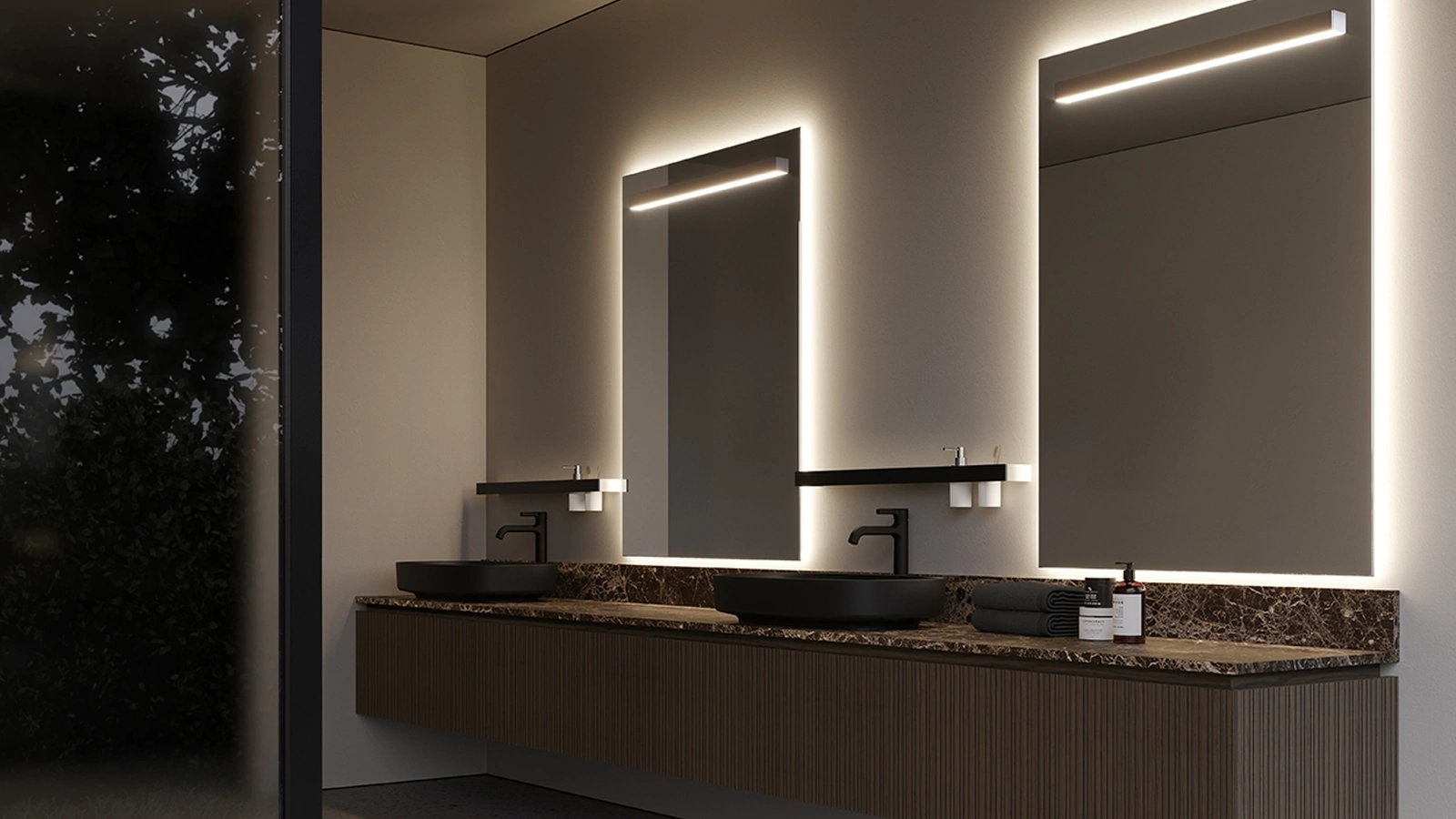 Mobile da Bagno sospeso in rovere visone ViaCondotti 09 di Ideagroup