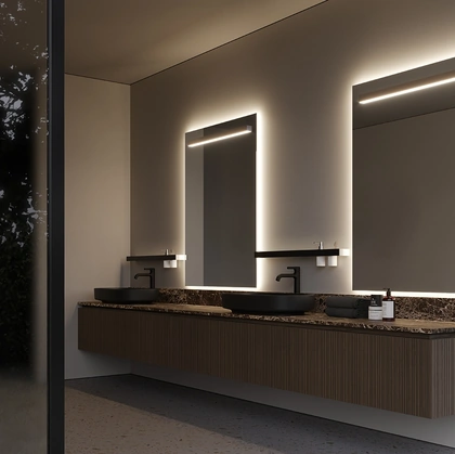 Mobile da Bagno sospeso in rovere visone ViaCondotti 09 di Ideagroup