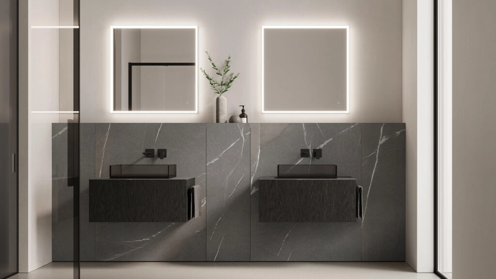 Mobile da Bagno in rovere moro Wall Home 1|B2 di Ideagroup