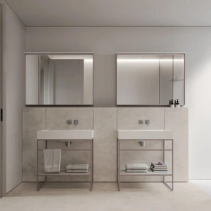 Mobile da Bagno in alluminio laccato Wall Home 2|B2 di Ideagroup