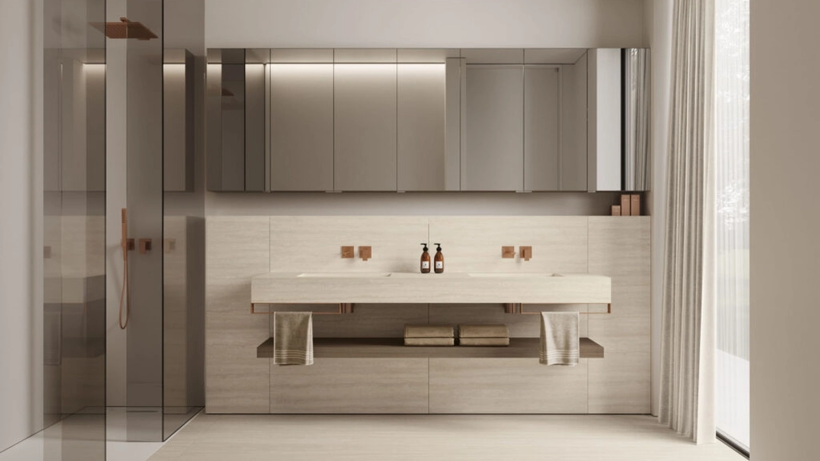 Mobile da Bagno Wall Home 3|B1 in rovere e gres di Ideagroup