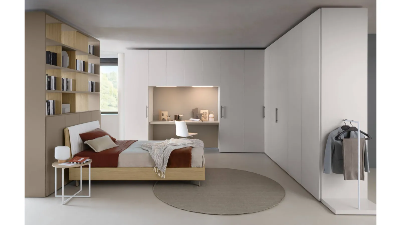 Modello SM2253 con finitura in melaminico pensata per ragazzi: scopri tutte le soluzioni componibili