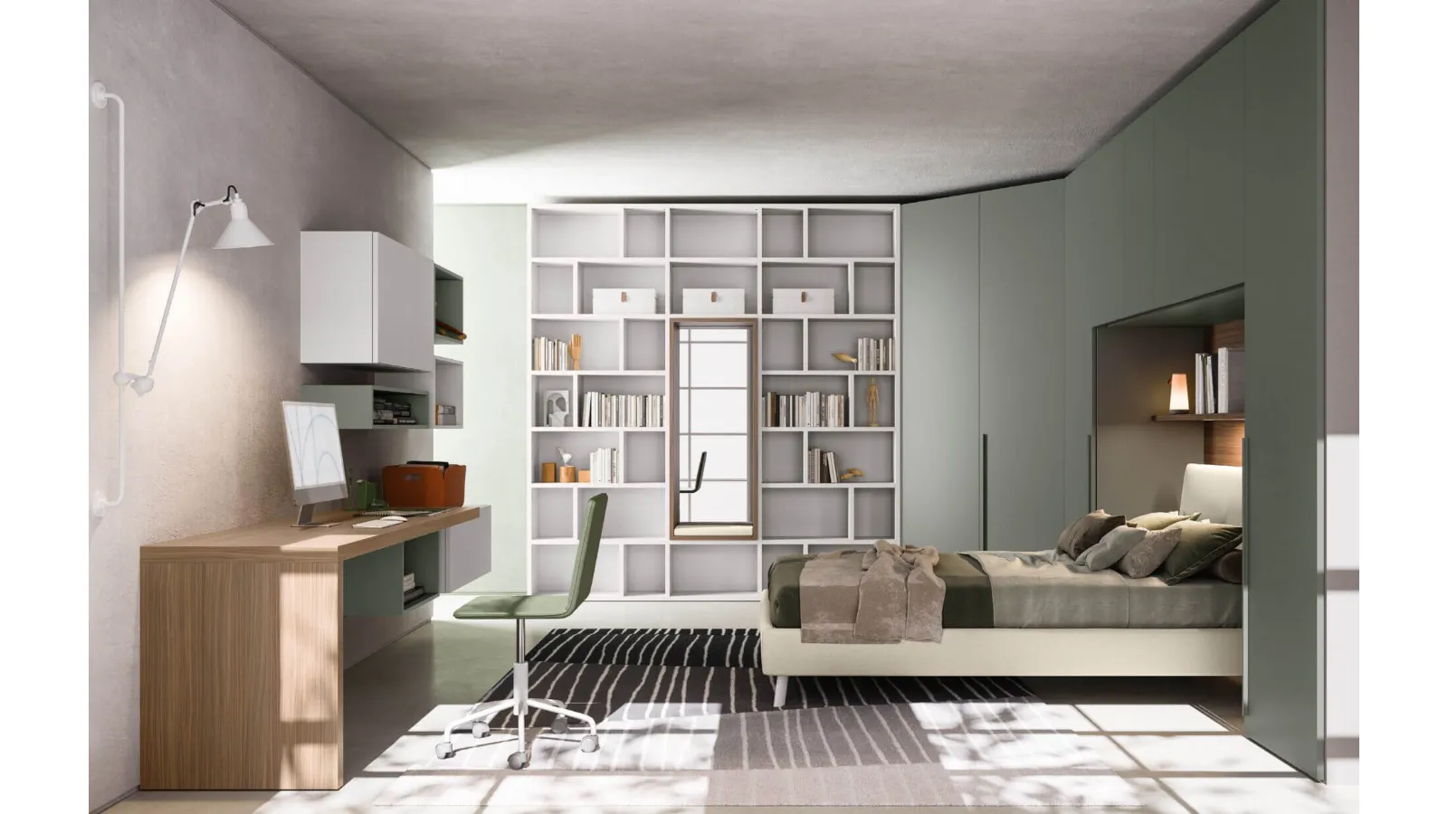 Modello SM2253 con finitura in melaminico pensata per ragazzi: scopri tutte le soluzioni componibili