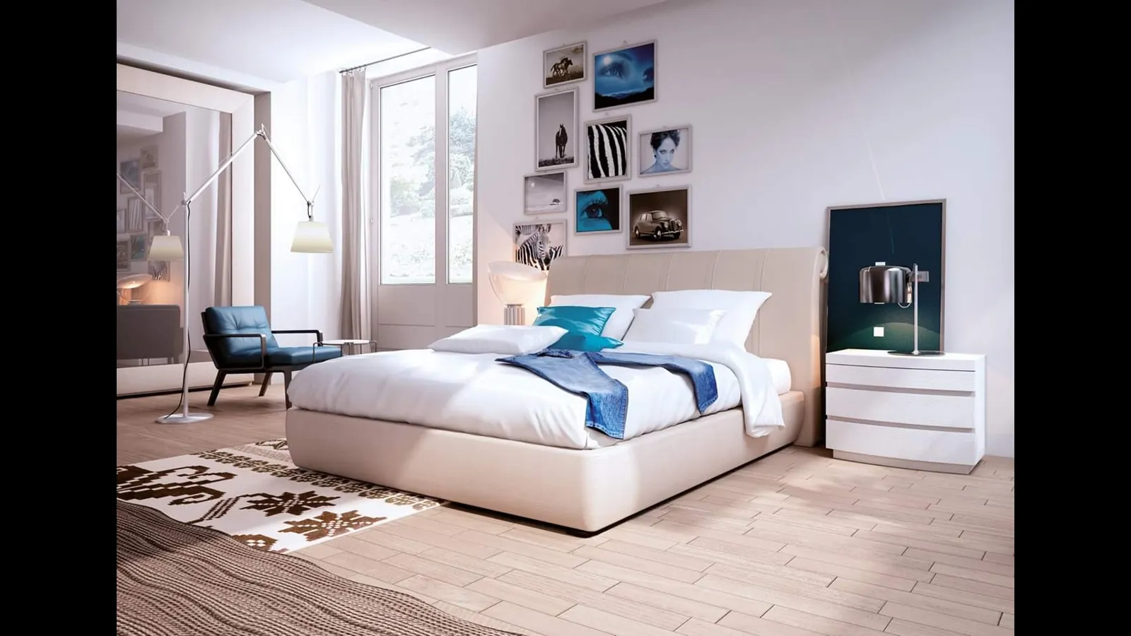 Letto in pelle Marilyn di Fazzini