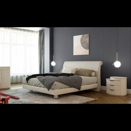 Letto in pelle con testiera Marilyn di Fazzini