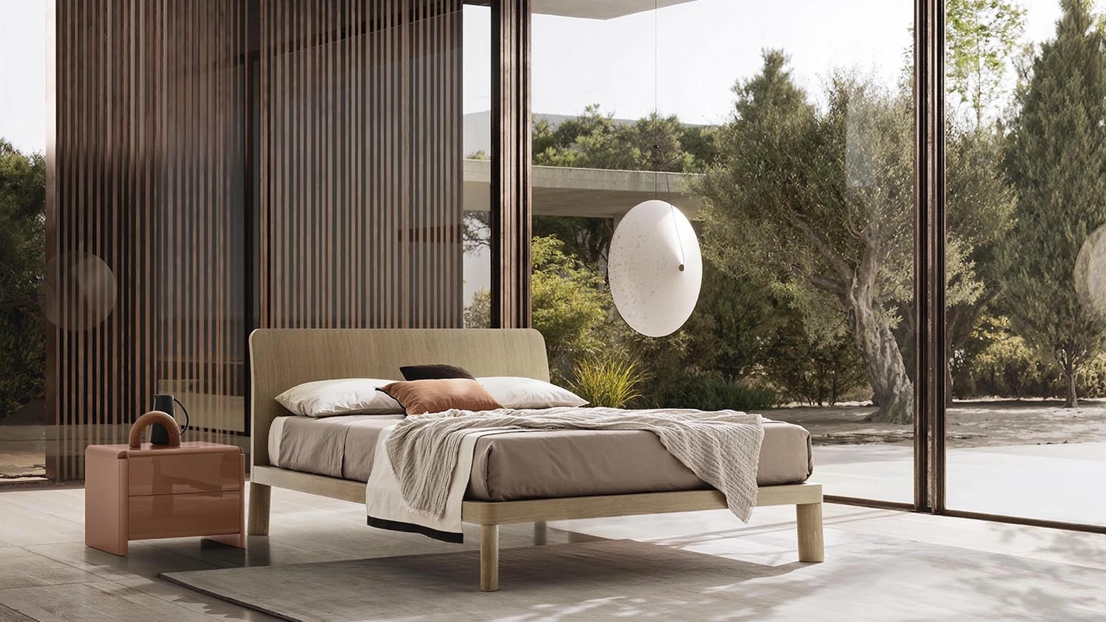 Letto in legno con testiera Paal di Alf Da Frè