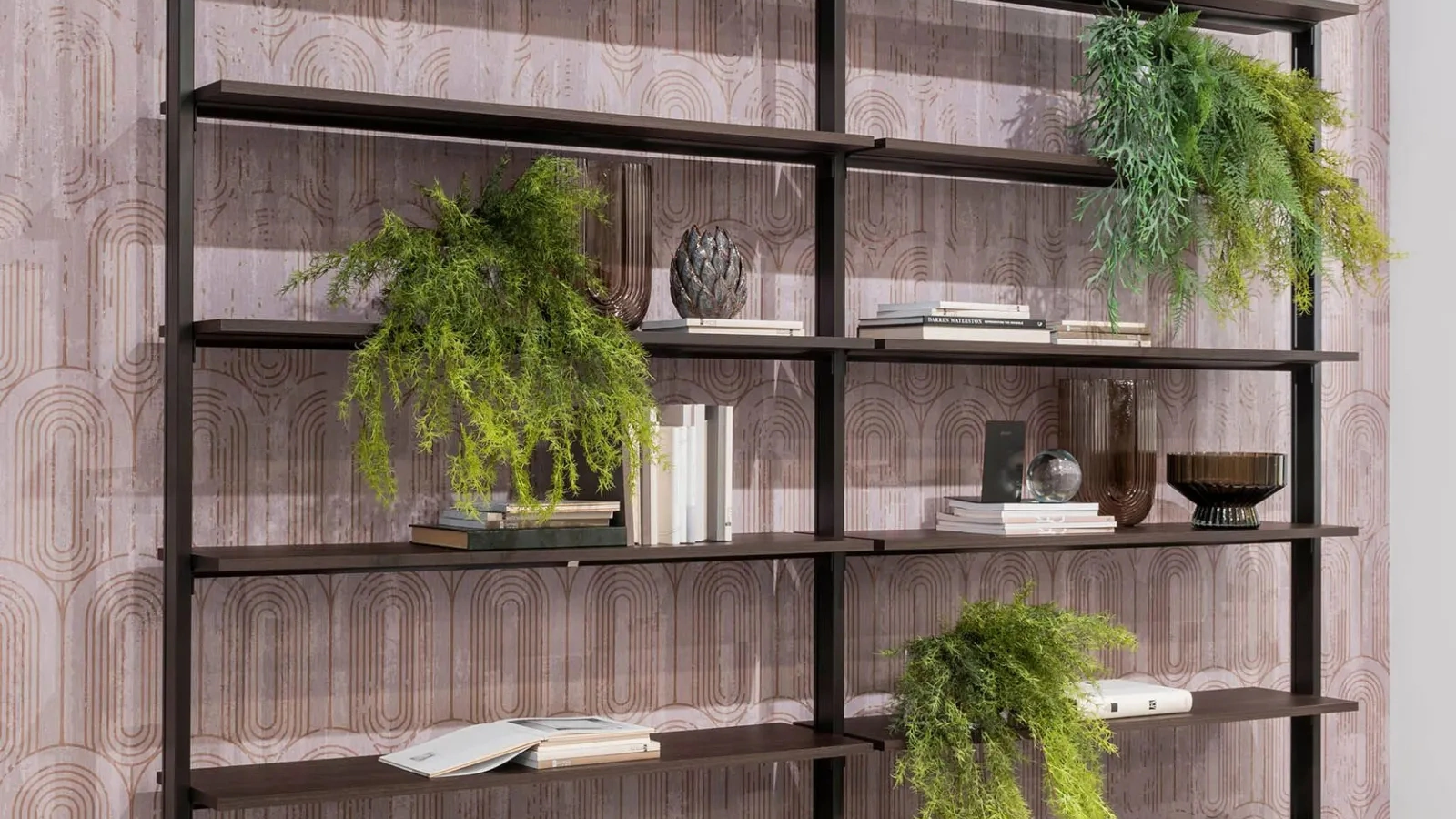 Libreria Karin a muro in alluminio e legno di Doal