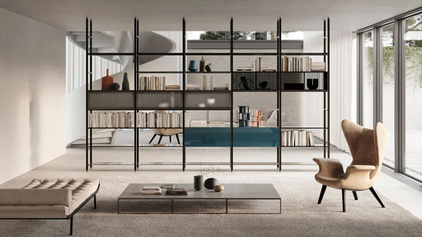 Libreria divisoria Mida a soffitto di Doal