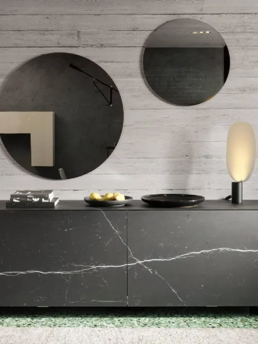 Madia Plenum 0834 in vetro finitura effetto marmo Marquina XGlass di Lago