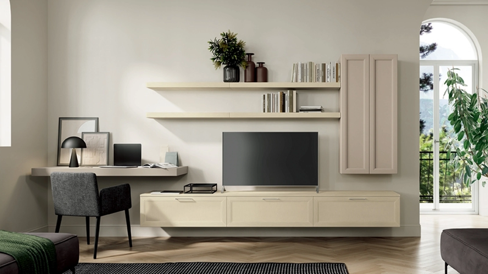 Parete Attrezzata Arcadia AS004 di Colombini Casa