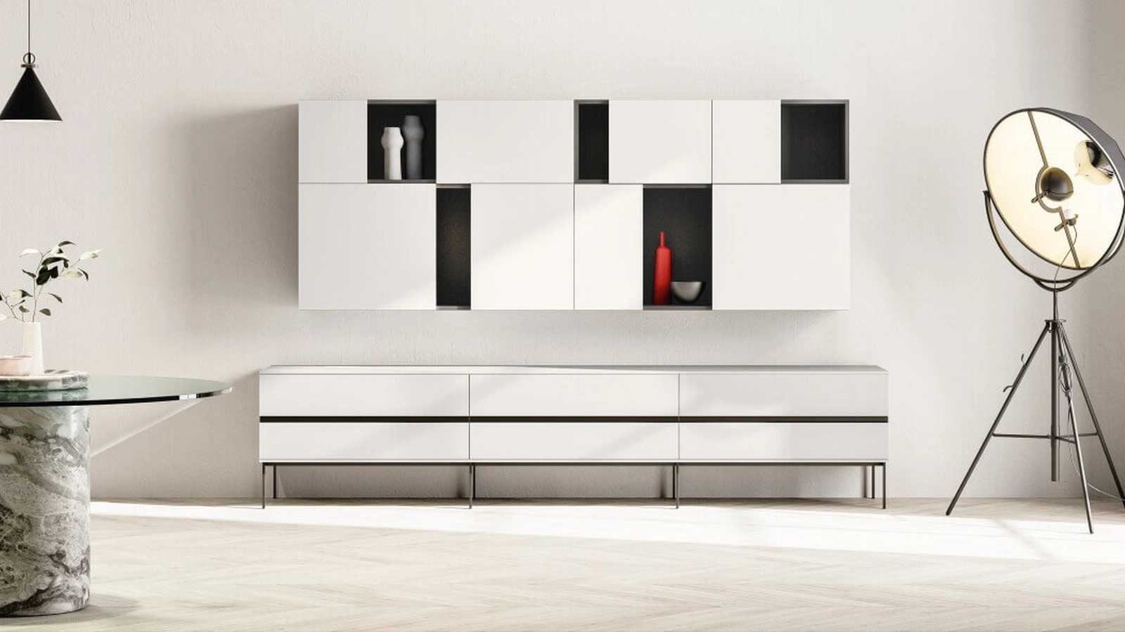 Parete Attrezzata SpaceMakers day Grip di Zalf