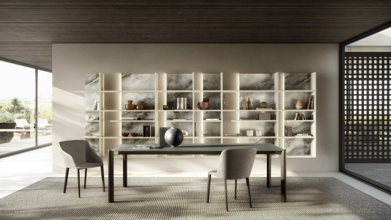 Tavolo in vetro Correr Slim 2762G di Lago