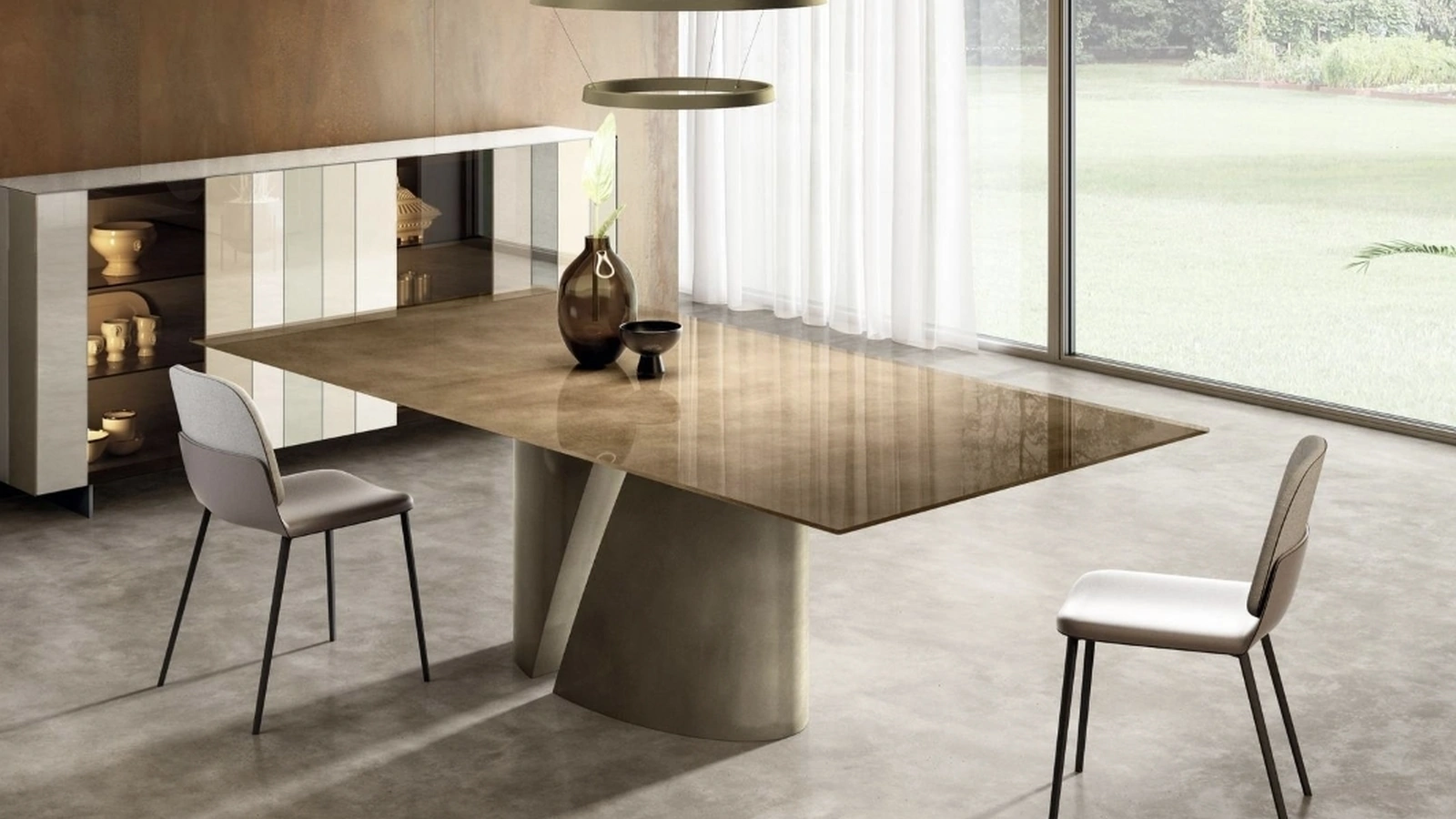 Tavolo Wadi 2515X in vetro di Lago