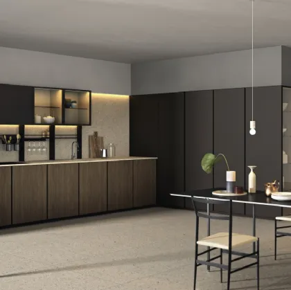 Cucina Design angolare Altea 07 in legno e laccato di Maistri