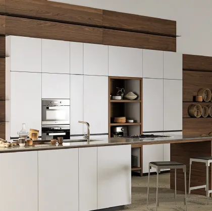 Cucina Design Forma Mentis Laccato Opaco Bianco Ghiaccio di Valcucine