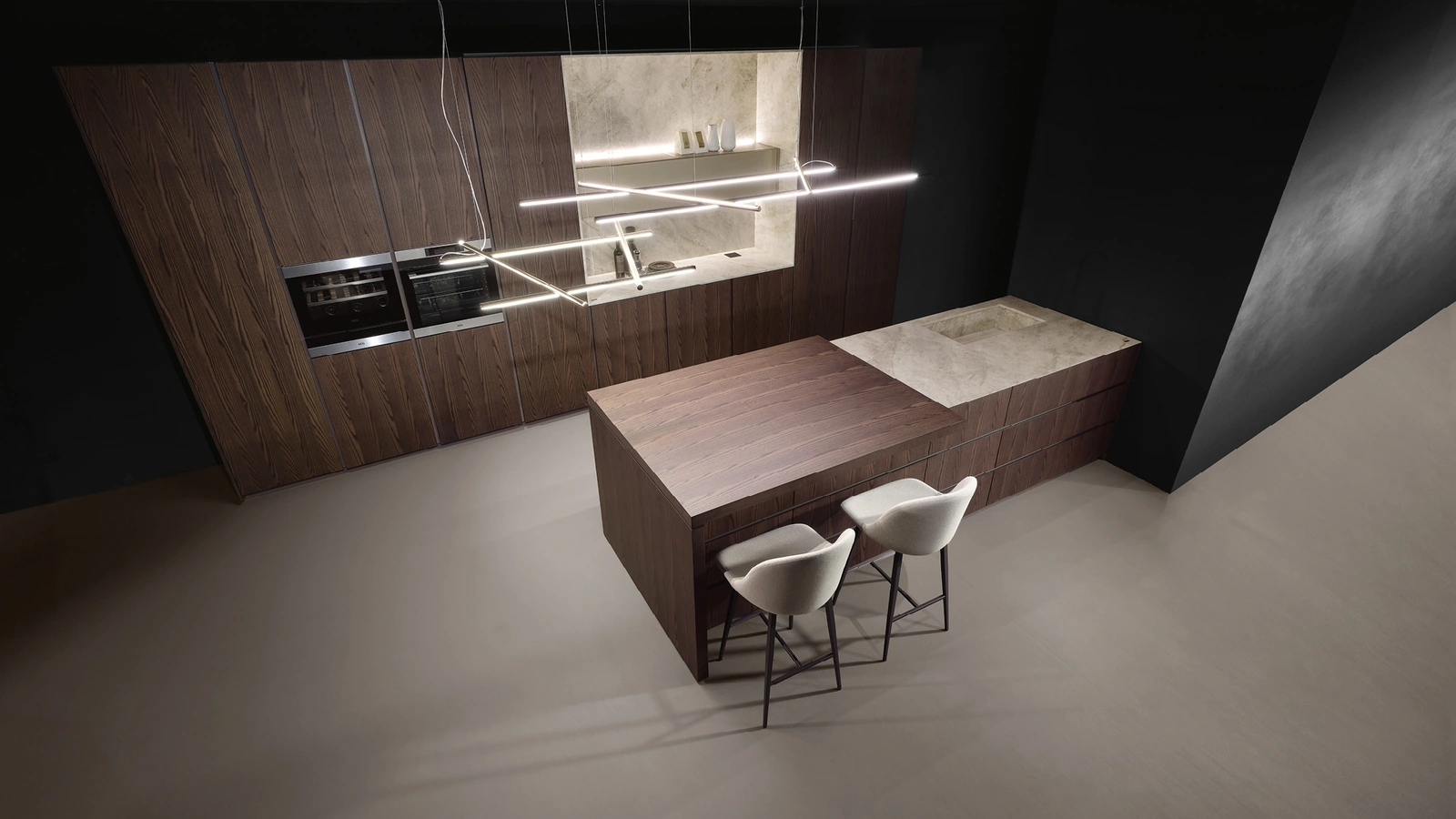 Cucina Design con penisola Giza + Altea di Maistri