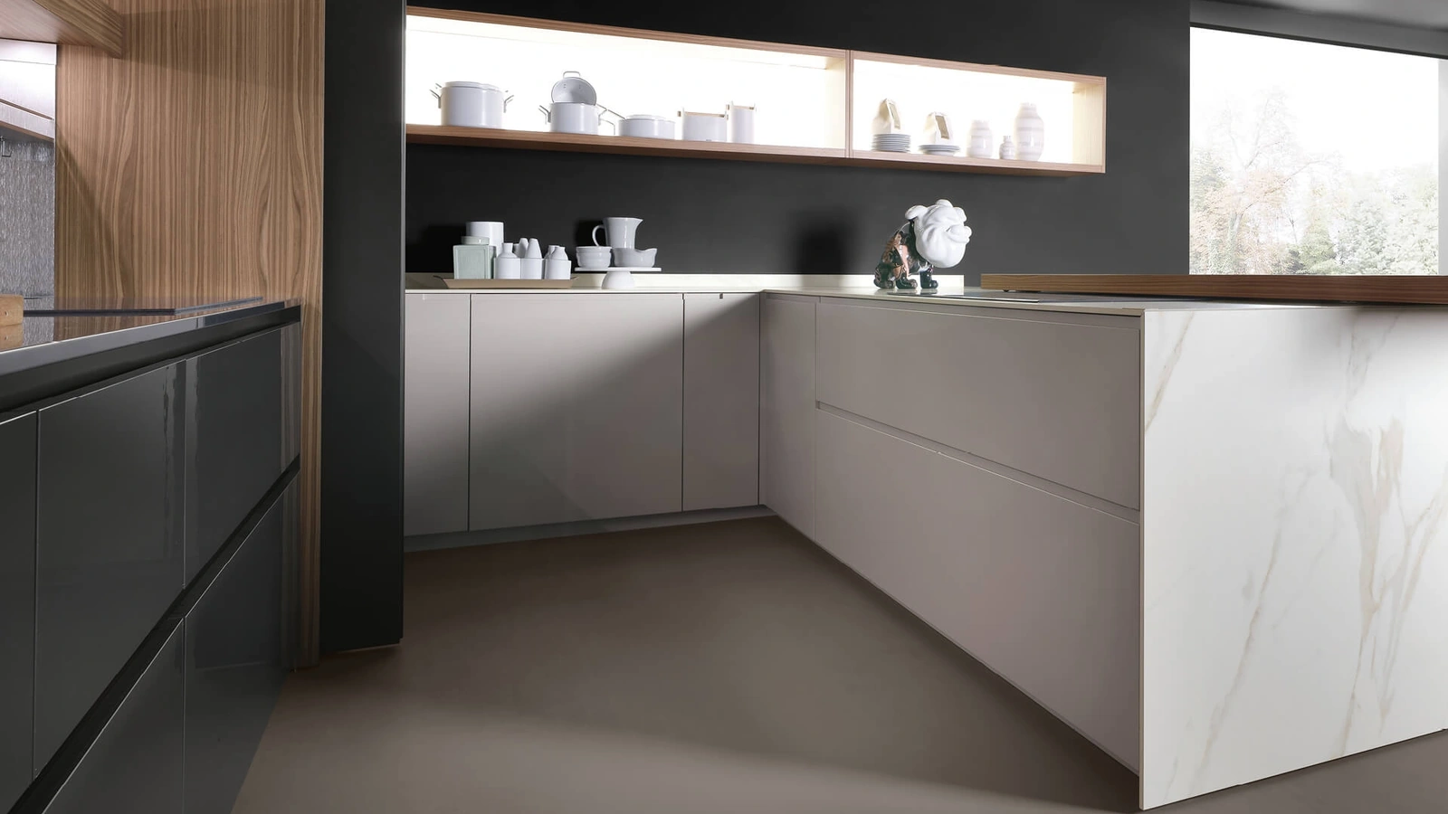 Cucina Design con penisola Giza + Arena Line + Arka di Maistri