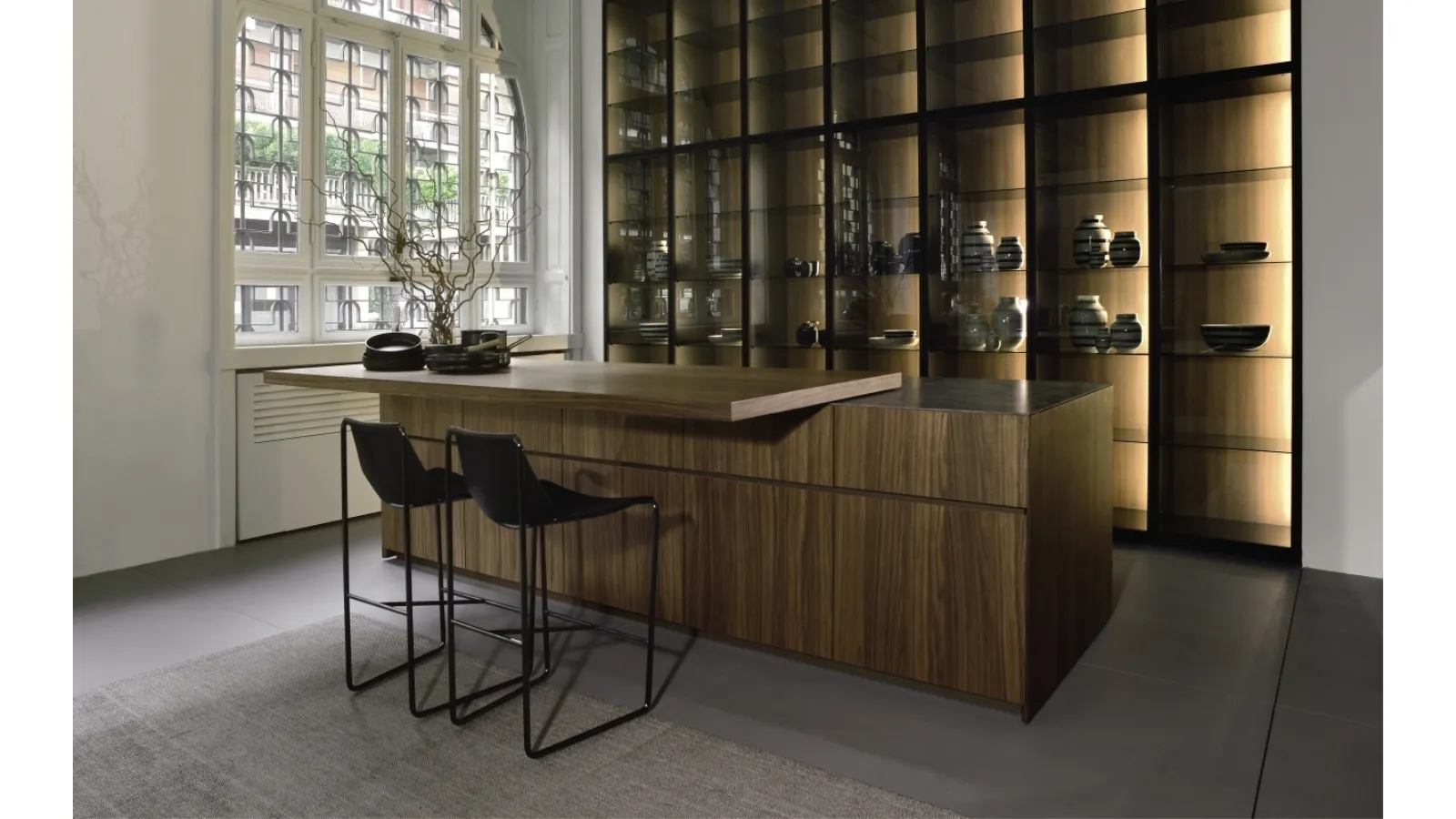 Cucina Design Giza in legno con isola di Maistri