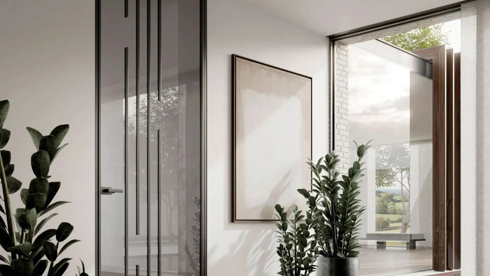Porta per interni in vetro con telaio in alluminio Zeus Battente con Stipite di Doal