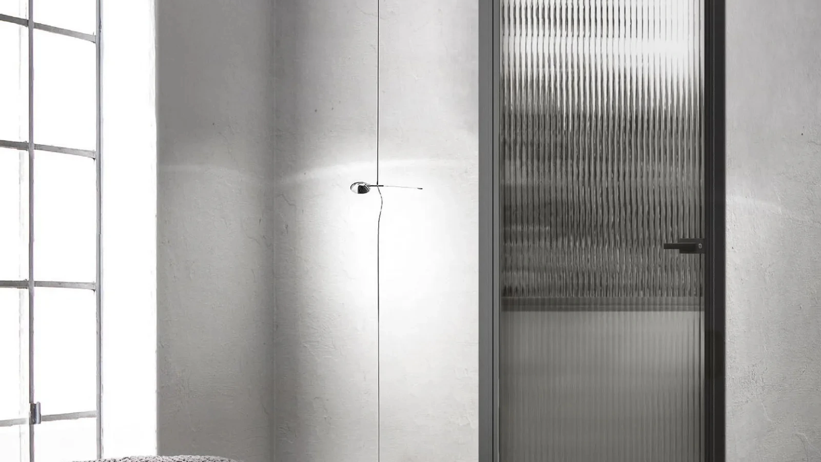 Porta per interni in vetro con telaio in alluminio Zeus Battente con Stipite di Doal